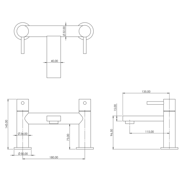 Blake Bath Shower Mixer with Handset and Bracket - Image 4