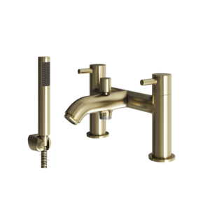 BOUNCE Bath Shower Mixer with Handset and Bracket - Brushed Brass
