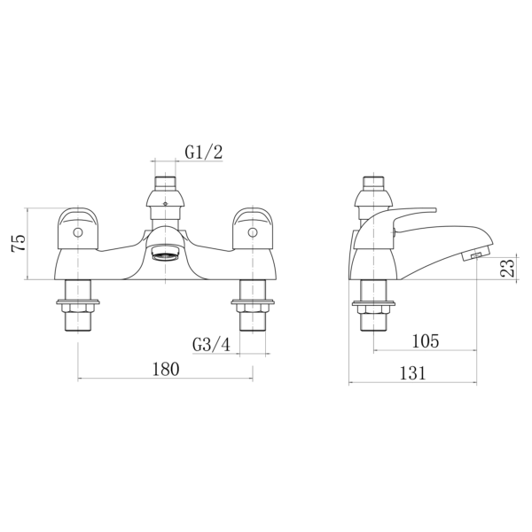 ERIC Bath Shower Mixer with Handset and Bracket - Image 2