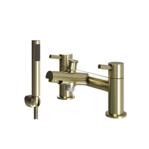 JUKE Bath Shower Mixer with Handset and Bracket - Brushed Brass