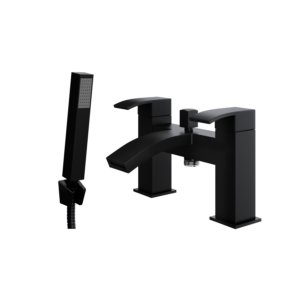 KINLIN Bath Shower Mixer with Handset and Bracket - Matt Black