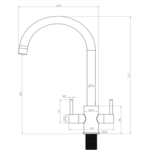 ADRIA Twin Lever Kitchen Mixer - Image 6