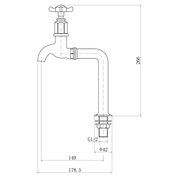 ALTON Hot & Cold Bip Tap Pair with Cross Handles - Image 5