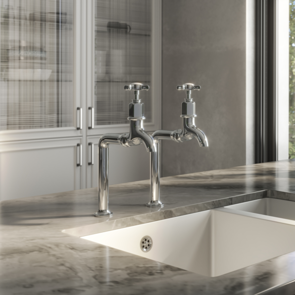 ALTON Hot & Cold Bip Tap Pair with Cross Handles - Image 7