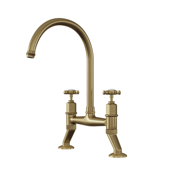 ALTON Traditional Bridge Kitchen Mixer with Cross Handles - Image 2