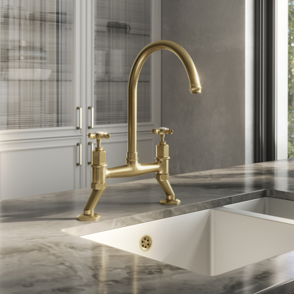 ALTON Traditional Bridge Kitchen Mixer with Cross Handles - Image 10