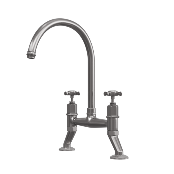 ALTON Traditional Bridge Kitchen Mixer with Cross Handles - Image 3