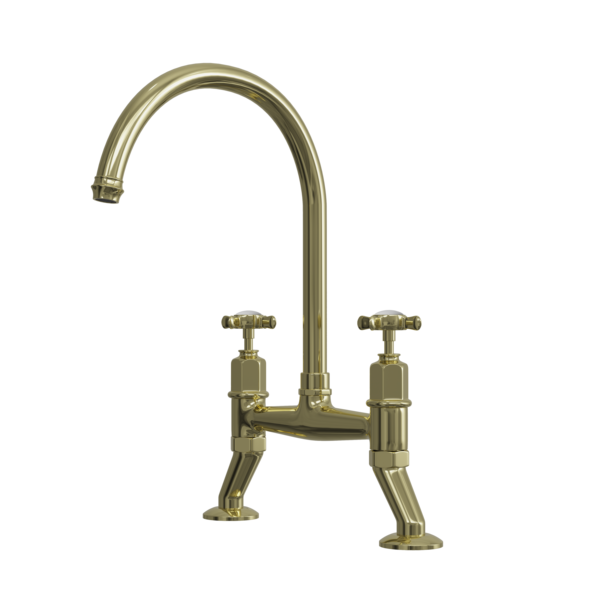 ALTON Traditional Bridge Kitchen Mixer with Cross Handles - Image 4