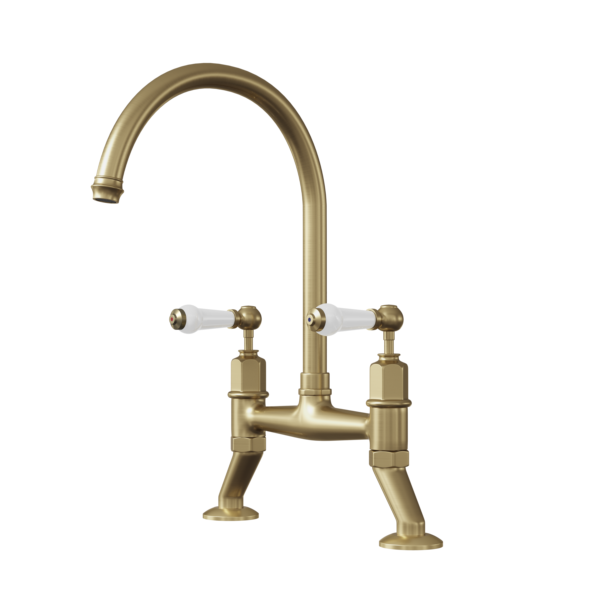 ALTON Dual Lever Traditional Bridge Kitchen Sink Mixer - Image 2