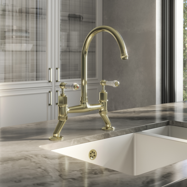 ALTON Dual Lever Traditional Bridge Kitchen Sink Mixer - Image 6