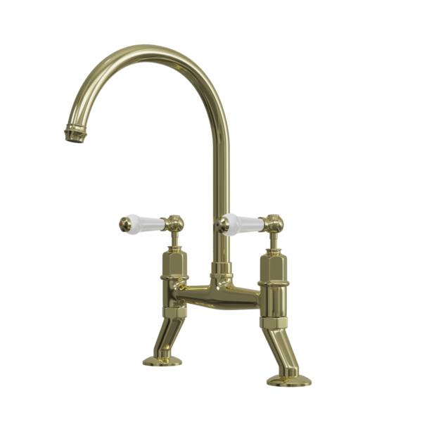 ALTON Dual Lever Traditional Bridge Kitchen Sink Mixer - Image 4