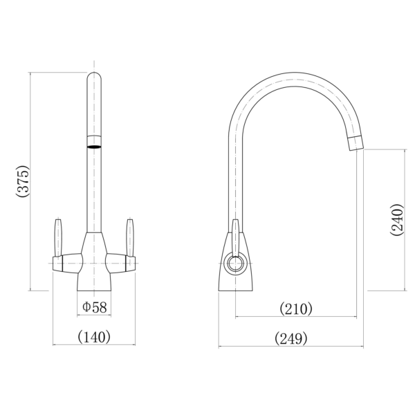 ASTRID Dual Lever Kitchen Sink Mixer - Image 5