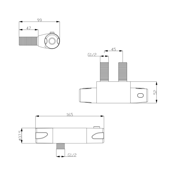 ATLAS Minimalist Thermostatic Shower Bar Valve - Image 5