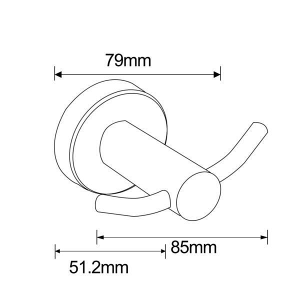 CALI Double Robe Hook (Chrome) - Image 2