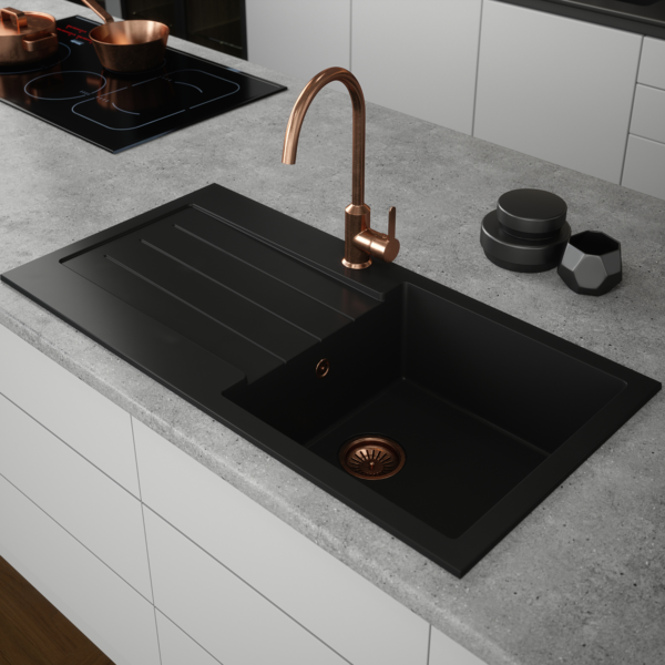 COMITE 1 Bowl Kitchen Inset Sink & Drainer with Strainer Waste(s) - Image 8