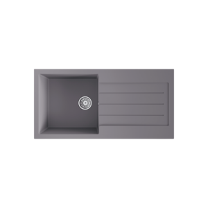 COMITE 1 Bowl Kitchen Inset Sink & Drainer with Strainer Waste(s) - Matt Grey