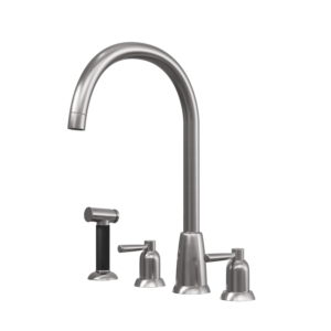 CONTRA Dual Lever 4 TH Traditional Mixer & Spray Rinser - Pewter