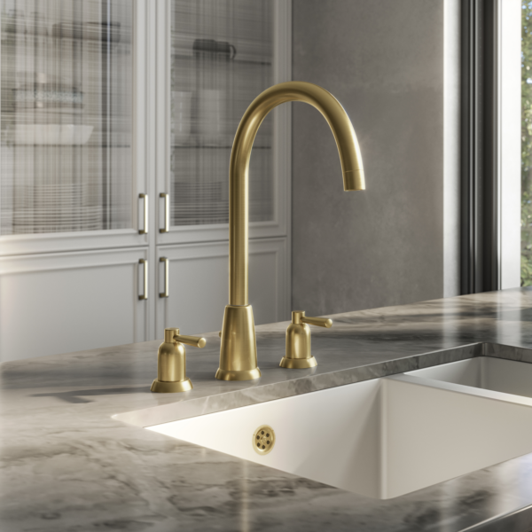 CUTHBERT Dual Lever 3 Tap Hole Kitchen Sink Mixer - Image 6