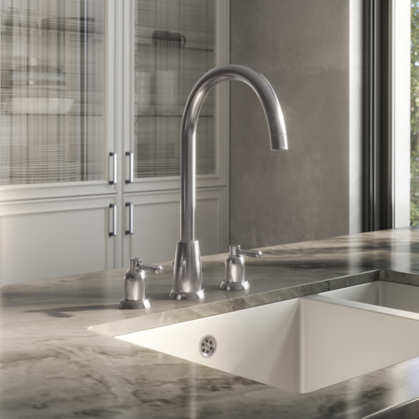CUTHBERT Dual Lever 3 Tap Hole Kitchen Sink Mixer - Image 9