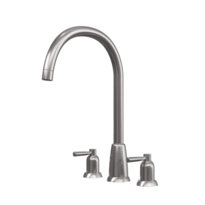 CUTHBERT Dual Lever 3 Tap Hole Kitchen Sink Mixer - Pewter