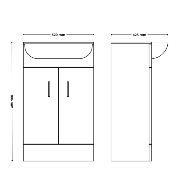 VANITY Unit with Basin and Waste (with tap) - Image 5