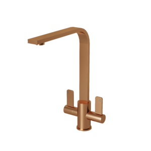 EBEN Twin Lever Kitchen Mixer - Brushed Copper