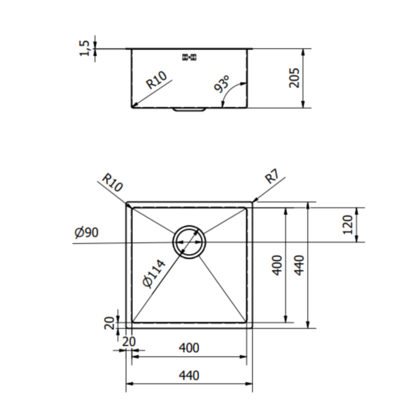 ELITE 1 Bowl Undermounted Sink with Strainer Waste(s) - Image 11