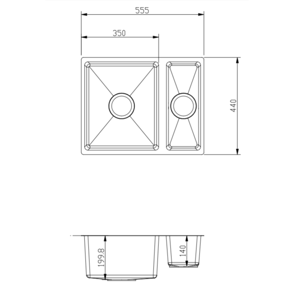 ELITE 1.5 Bowl Undermounted Sink with Strainer Waste(s) - Image 21
