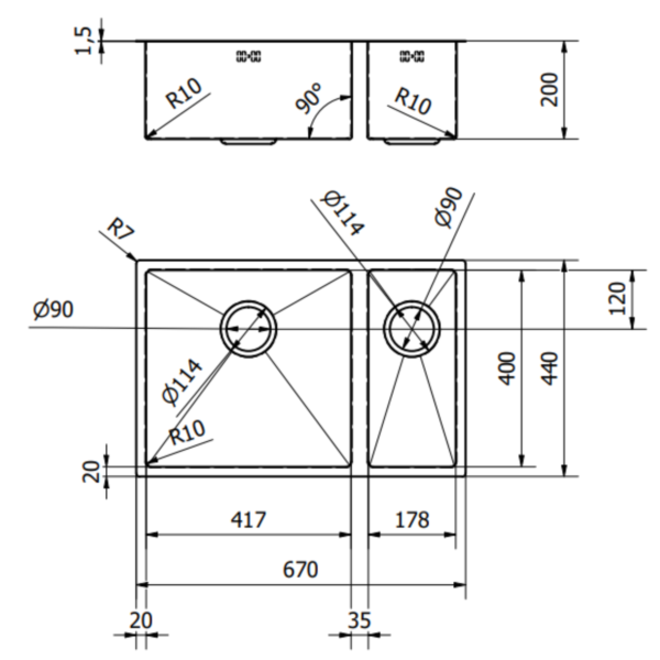 ELITE 1.5 Bowl Undermounted Sink with Strainer Waste(s) - Image 22