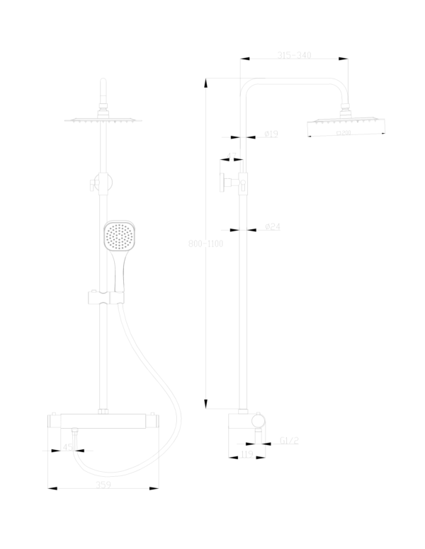 GARDA Cool-Touch Thermostatic Shower Kit - Image 4