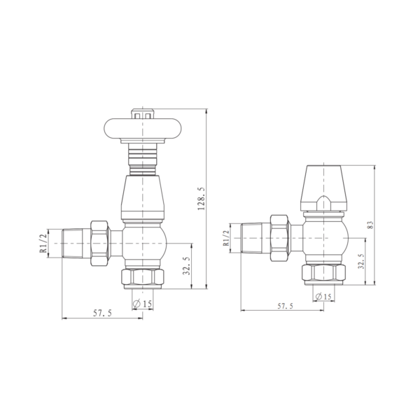 HARROW Traditional Style Angled Thermo Valve Pack - Image 3