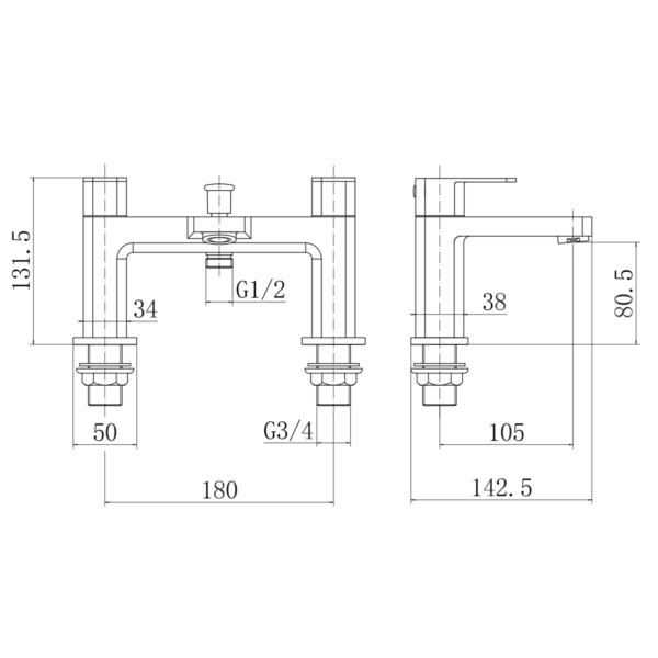 LANZA Bath Shower Mixer with Handset and Bracket - Image 5