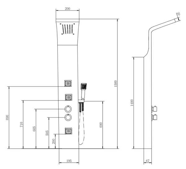 LUNA Thermostatic Shower Panel - Image 7