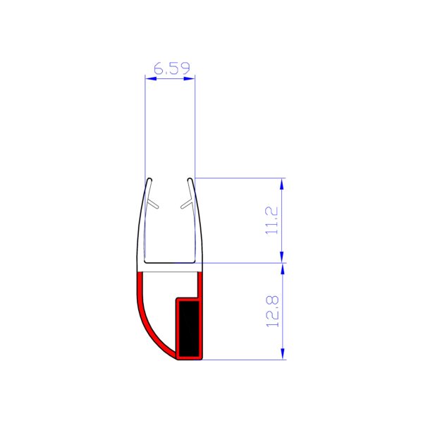 Pivot 6mm Door Magnetic Pair of Seals - Image 3