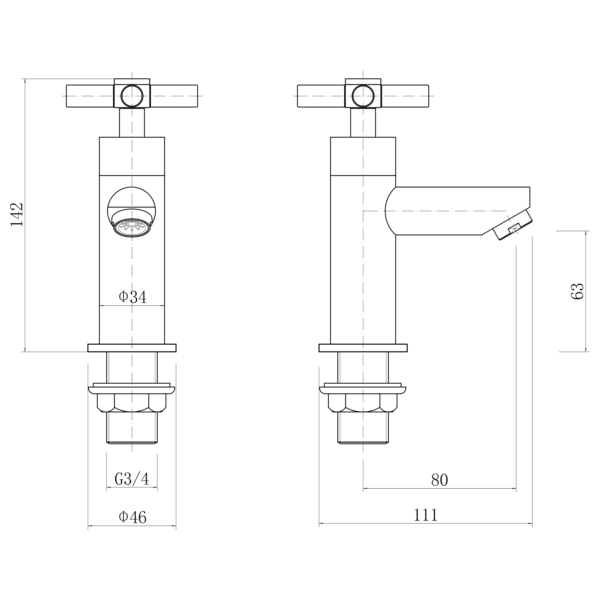 OBAN Bath Pillar Taps - Image 2