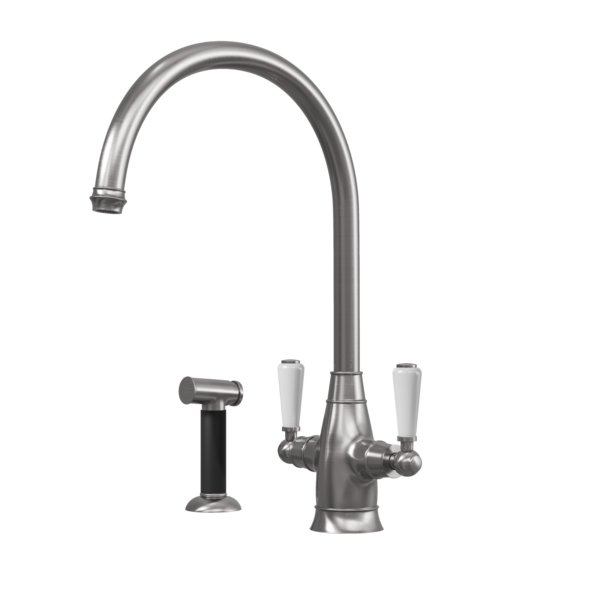 OSWALD Dual Lever Traditional Kitchen Mixer & Spray Rinser
