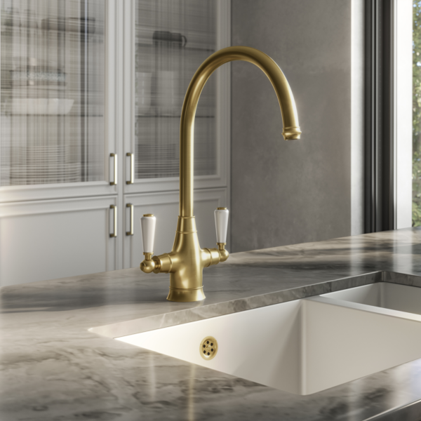 OSWALD Dual Lever Traditional Kitchen Sink Mixer - Image 6