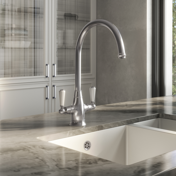 OSWALD Dual Lever Traditional Kitchen Sink Mixer - Image 8