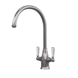 OSWALD Dual Lever Traditional Kitchen Sink Mixer - Pewter