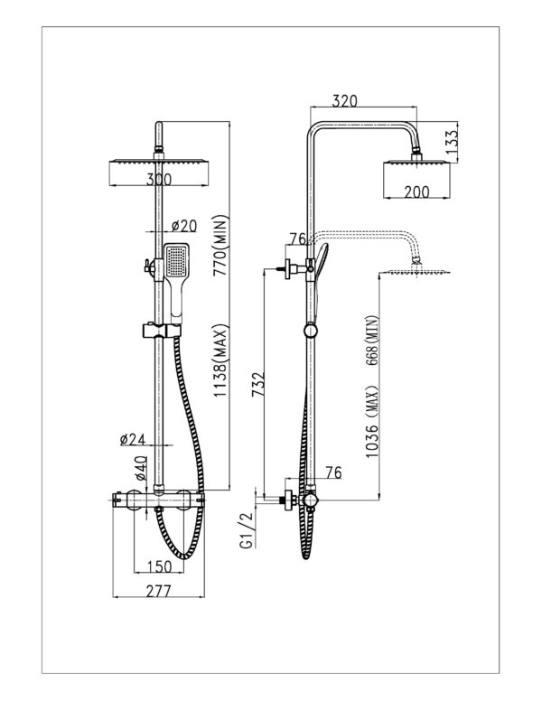 OVAL Round Style Thermostatic Shower Kit - Image 3