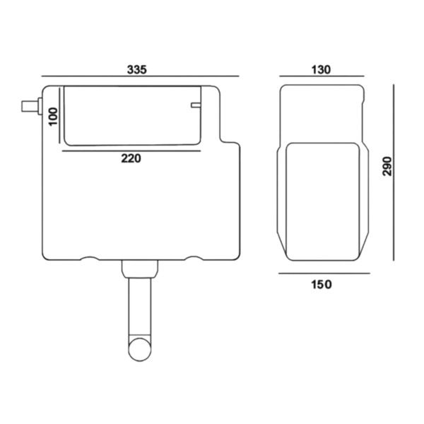 PORTO Concealed Dual flush Cistern - Image 5