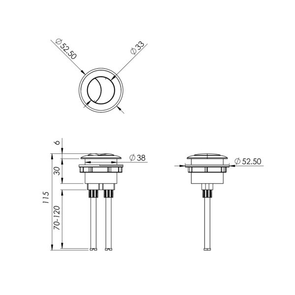 Ceramic Cistern Porto Dual Flush Push Button - Image 4