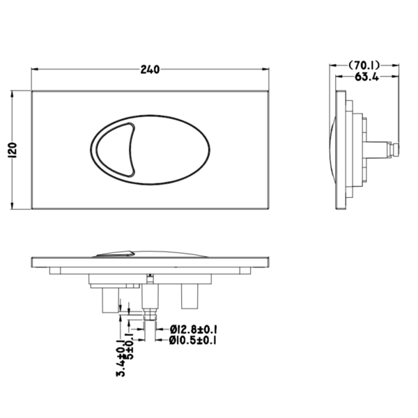 PORTO Rectangle Push Button Flush Plate - Image 4