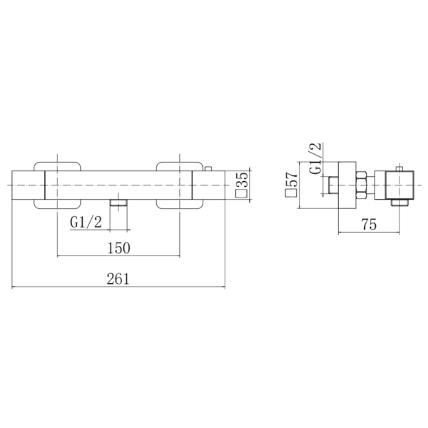 POUR Square Style Thermo bar Valve & Slide Rail Kit - Image 12
