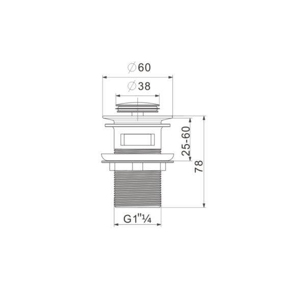 Push Button Click-Clack Basin Waste (Slotted) - Image 4