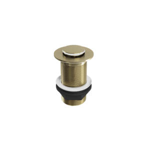 Push Button Click-Clack Basin Waste (Unslotted) - Brushed Brass