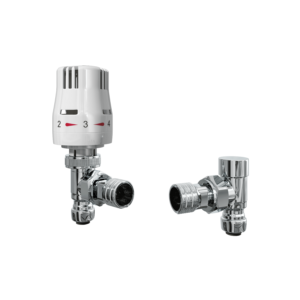 PUSH FIT Angled Push-Fit Thermo Valve Pack (CHROME)