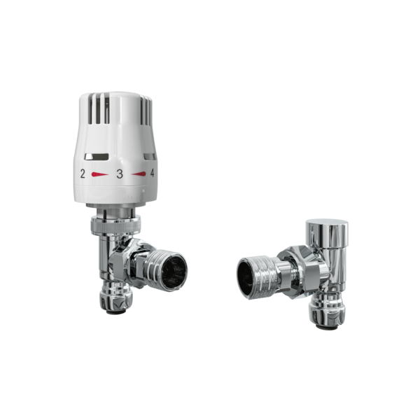 PUSH FIT Angled Push-Fit Thermo Valve Pack (CHROME)