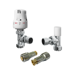 SHUT OFF Angled Round Thermo Valve Pack with Shut Off