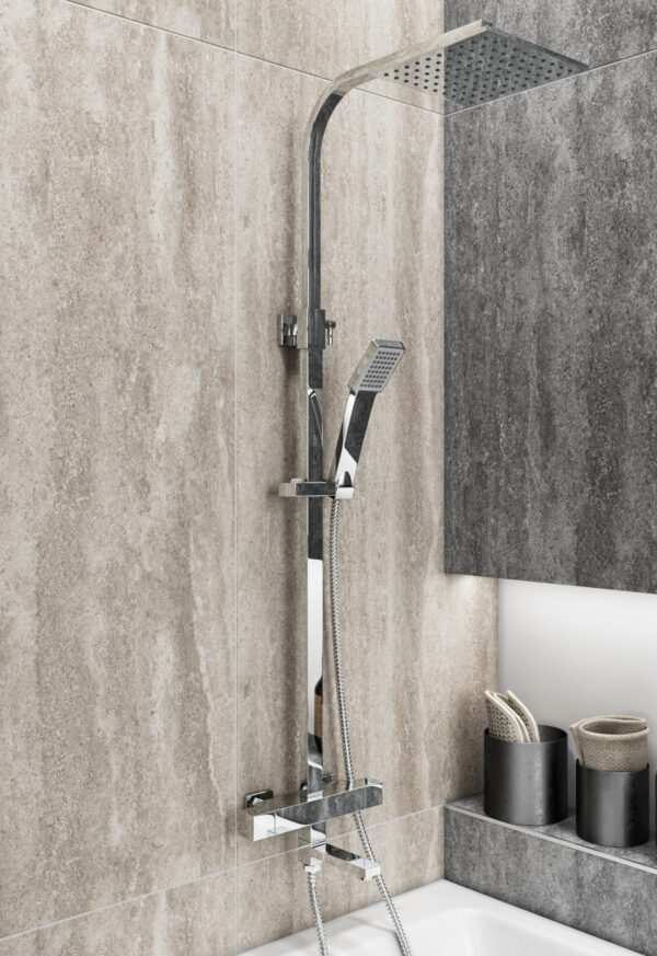SOCORRO Square Style Thermostatic Shower Kit with Bath Filler - Image 3